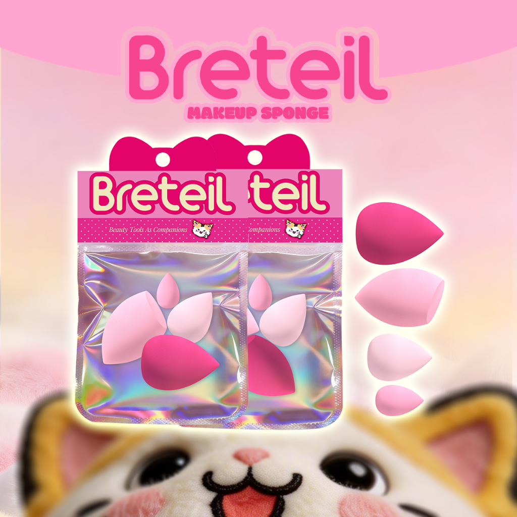 BRETEIL ฟองน้ำแต่งหน้า -นุ่มและอ่อนโยนต่อผิว เหมาะสำหรับใช้ทั้งแบบแห้งและเปียก รวมถึงการลงรองพื้นและแป้งฝุ่น BR-P82