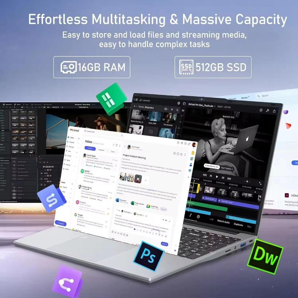 Free MS Office2026 ใหม่แล็ปท็อปสําหรับเล่นเกม 15.6 นิ้ว Intel Core i9 คอมพิวเตอร์ Windows 11 Pro 16GB DDR4 1TB SSD คีย์บอร์ดเรืองแสงปลดล็อคลายนิ้วมือแล็ปท็อปแบบพกพา thumbnail 9