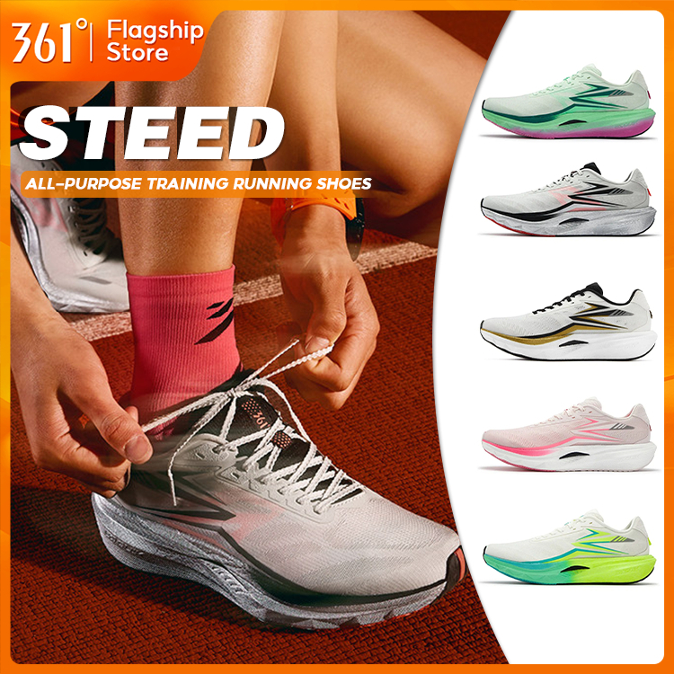 【361 Degrees】Steed | All-around Sports Training King ดีไซน์ขึ้นรูปชิ้นเดียว + พื้นยางเต็มความยาว - รองเท้าวิ่งฝึกซ้อมแข่ง 672612203