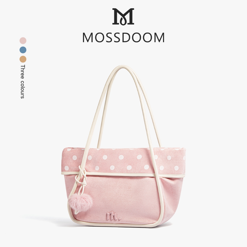 MOSSDOOM Kara Bag กระเป๋าถือผู้หญิงใบใหญ่ น่ารัก หวานแหวว ลายจุด สไตล์ลำลอง จุของได้เยอะ