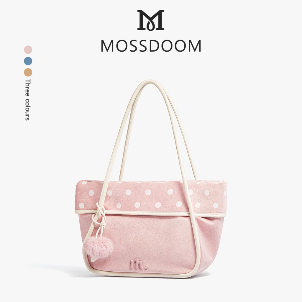 MOSSDOOM Kara Bag กระเป๋าถือผู้หญิงใบใหญ่ น่ารัก หวานแหวว ลายจุด สไตล์ลำลอง จุของได้เยอะ
