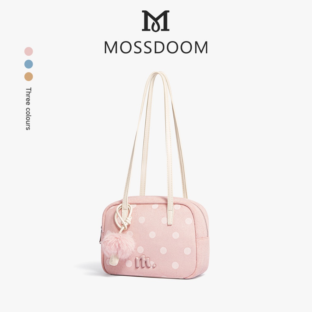MOSSDOOM Keira Bag กระเป๋าสะพายไหล่ลายจุดขนาดกลางสำหรับผู้หญิง หวาน อ่อนหวาน มีสไตล์ และน่ารัก