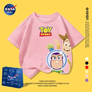 【จัดส่งภายใน 24 ชั่วโมง】เสื้อยืดเด็ก NASA แขนสั้น ผ้าฝ้าย ลายการ์ตูน Toy Story พิมพ์ลาย นุ่มสบาย ใส่สบาย