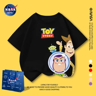 【จัดส่งภายใน 24 ชั่วโมง】เสื้อยืดเด็ก NASA แขนสั้น ผ้าฝ้าย ลายการ์ตูน Toy Story พิมพ์ลาย นุ่มสบาย ใส่สบาย