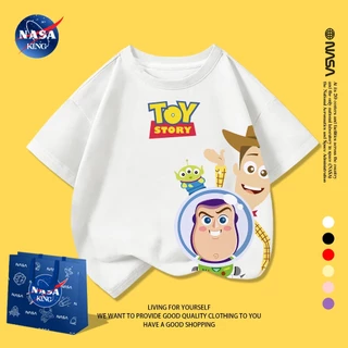 【จัดส่งภายใน 24 ชั่วโมง】เสื้อยืดเด็ก NASA แขนสั้น ผ้าฝ้าย ลายการ์ตูน Toy Story พิมพ์ลาย นุ่มสบาย ใส่สบาย
