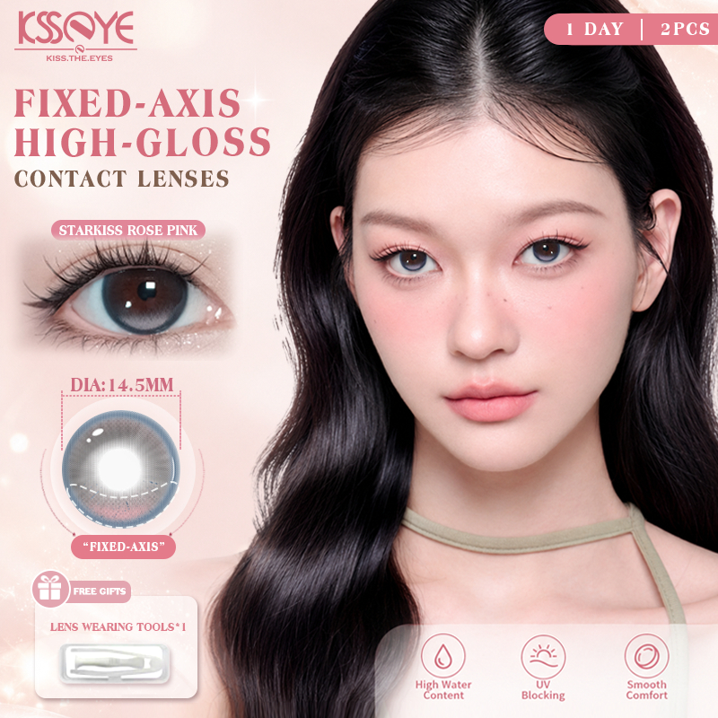 คอนแทคเลนส์ไฮกลอสแกนคงที่ KSSEYE ไม่ใช่-หมุน เลนส์ 2 โทน 2026 การออกแบบล่าสุดทุกวันทิ้ง 55% ปริมาณน้ําสูง