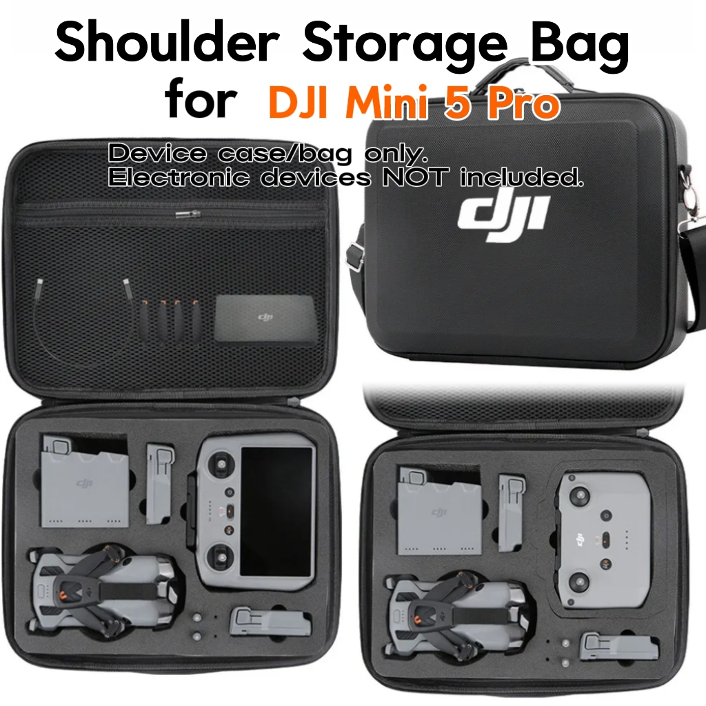กระเป๋าสะพายข้าง PU สำหรับ DJI Mini 5 Pro Fly More Combo กันกระแทก ทนทาน พกพาสะดวก กันน้ำได้