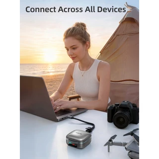 LLANO F17 เครื่องอ่านการ์ดอัจฉริยะ 2-in-1 ความเร็วสูง UHS-II SD & Micro SD Card Reader อะแดปเตอร์, TF 4.0 การ์ดหน่วยความจําพร้อมที่เก็บการ์ด 6 ช่อง, Plug & Play
