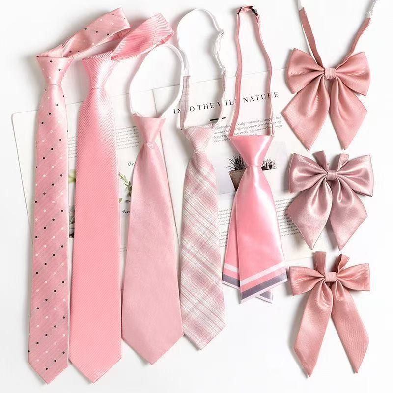สีชมพู Hand-Tied เนคไทน่ารักสำหรับทุกวัย Pre-Knotted Bow Tie อุปกรณ์แต่งตัว Chic Bow Collar ผ้าพันคอ