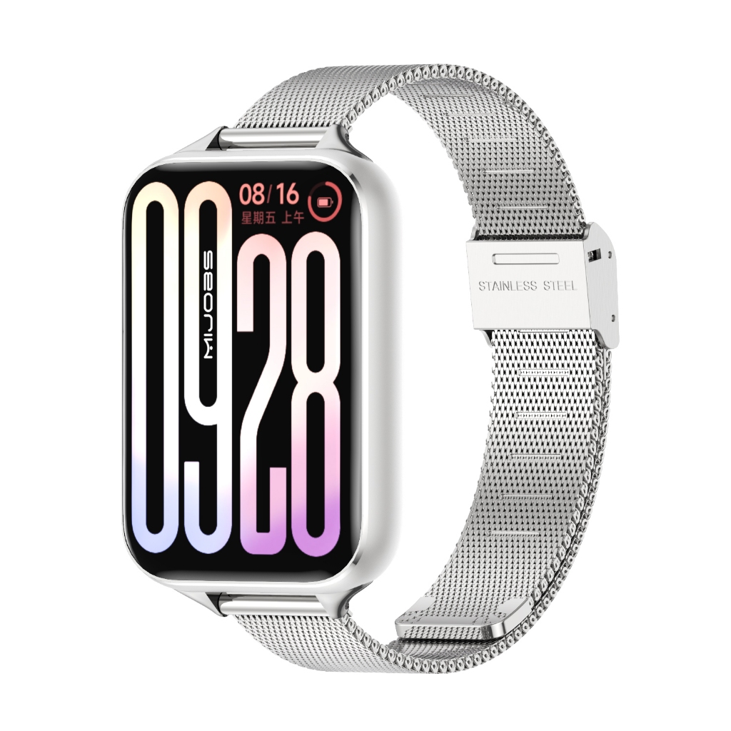 MIJOBS สำหรับสายนาฬิกา Mi Band 10 Pro / 9 Pro / 8 Pro ข้อเสนอพิเศษ สายโลหะสำหรับ Redmi Watch 6 5 4 สำหรับผู้ชายและผู้หญิง สายนาฬิกาแบบ Milanese สแตนเลสสตีลพร้อมตัวเชื่อมแบบปลดเร็ว