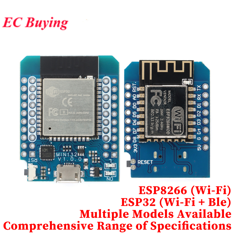 D1 Mini ESP8266 ESP32 บอร์ดพัฒนา WiFi Ble CH340 FT232 CP2104 CH9102 Micro Type-C