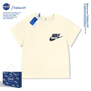 NASA เสื้อยืดเด็ก ผ้าฝ้าย 100% เสื้อยืดแขนสั้นเด็ก ลายแบรนด์เนมสุดเท่ ระบายอากาศดี ใส่ได้ทุกสไตล์ เหมาะสำหรับเด็กอายุ 1-12 ปี
