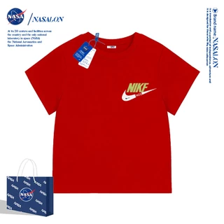NASA เสื้อยืดเด็ก ผ้าฝ้าย 100% เสื้อยืดแขนสั้นเด็ก ลายแบรนด์เนมสุดเท่ ระบายอากาศดี ใส่ได้ทุกสไตล์ เหมาะสำหรับเด็กอายุ 1-12 ปี
