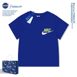 NASA เสื้อยืดเด็ก ผ้าฝ้าย 100% เสื้อยืดแขนสั้นเด็ก ลายแบรนด์เนมสุดเท่ ระบายอากาศดี ใส่ได้ทุกสไตล์ เหมาะสำหรับเด็กอายุ 1-12 ปี