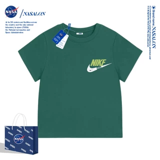 NASA เสื้อยืดเด็ก ผ้าฝ้าย 100% เสื้อยืดแขนสั้นเด็ก ลายแบรนด์เนมสุดเท่ ระบายอากาศดี ใส่ได้ทุกสไตล์ เหมาะสำหรับเด็กอายุ 1-12 ปี