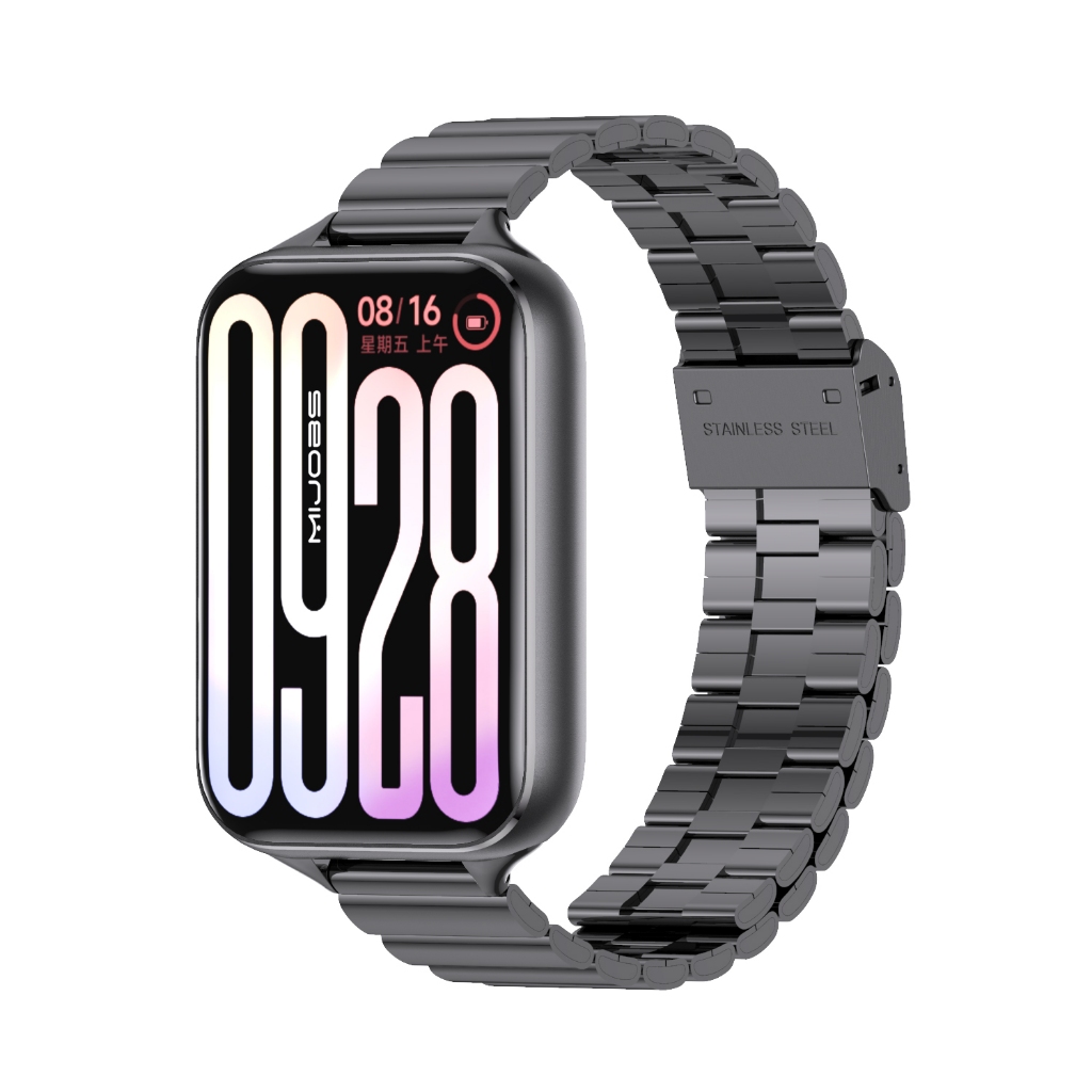MIJOBS สายนาฬิกา สำหรับ Mi Band 10 Pro / 9 Pro / 8 Pro — สายข้อมือโลหะสำหรับ Redmi Watch 6 / 5 / 4 — สายนาฬิกาสแตนเลสสำหรับ Xiaomi Smart Band 10 Pro NFC (อุปกรณ์เสริมสำหรับเปลี่ยน)
