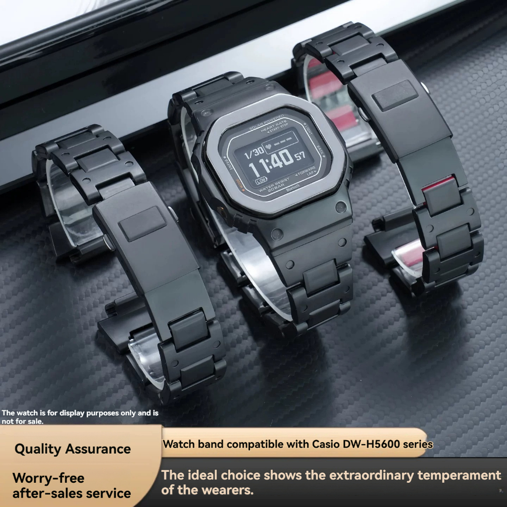 เหมาะสําหรับสาย casio casio DW-H5600 Champion Heart Small Square ดัดแปลงสายนาฬิกาสแตนเลสน้ําหนักเบา