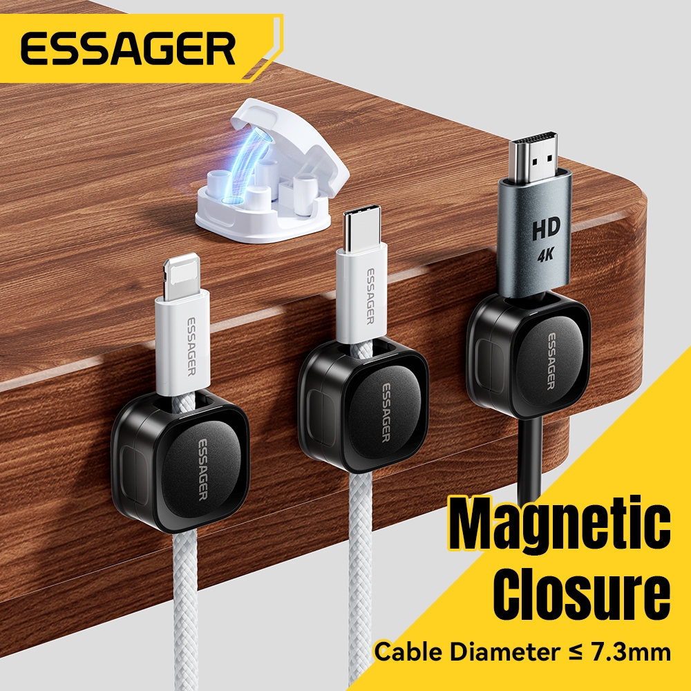 Essager ที่ยึดสายรัดสายไฟแม่เหล็ก เครื่องมือเก็บสายรัดสายไฟ