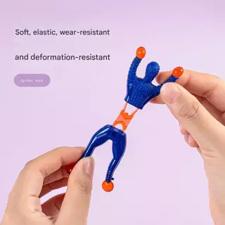Wall Stick Spider-Man กาว Wall Climbing Flip Rolling ผู้ชาย Spiderman ของเล่นโปรดปรานเด็กของขวัญแปลก Party Supplies Boy ยืดหยุ่นสนุกยืดหยุ่น Takky ปาล์มยืด