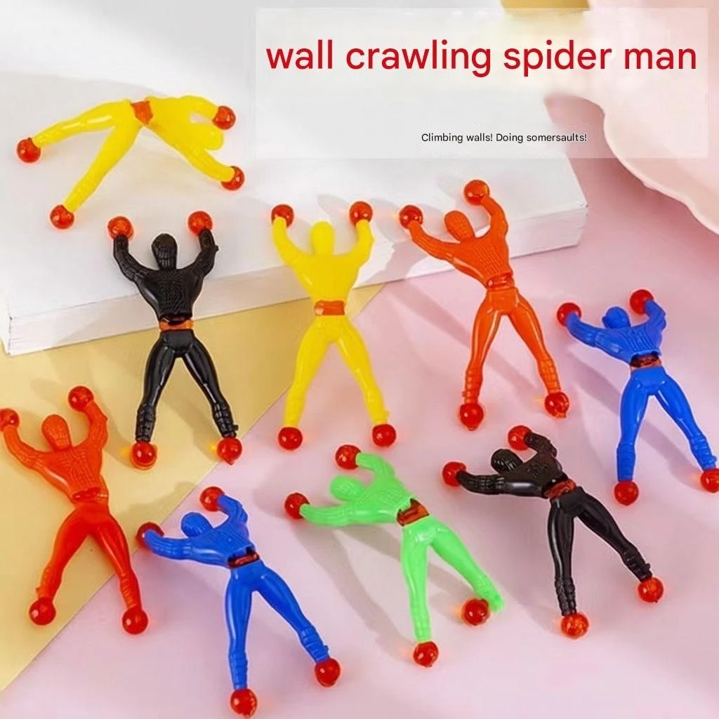 Wall Stick Spider-Man กาว Wall Climbing Flip Rolling ผู้ชาย Spiderman ของเล่นโปรดปรานเด็กของขวัญแปลก Party Supplies Boy ยืดหยุ่นสนุกยืดหยุ่น Takky ปาล์มยืด