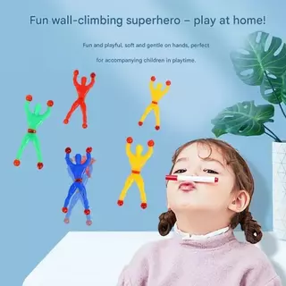 Wall Stick Spider-Man กาว Wall Climbing Flip Rolling ผู้ชาย Spiderman ของเล่นโปรดปรานเด็กของขวัญแปลก Party Supplies Boy ยืดหยุ่นสนุกยืดหยุ่น Takky ปาล์มยืด