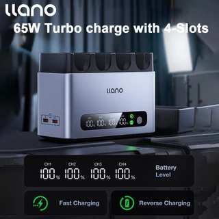 LLANO CM4 แบตเตอรี่กล้อง Fast Charging กล่อง 65W Turbo charger 4-Slot สําหรับ NP-FZ100/ EN-EL15C