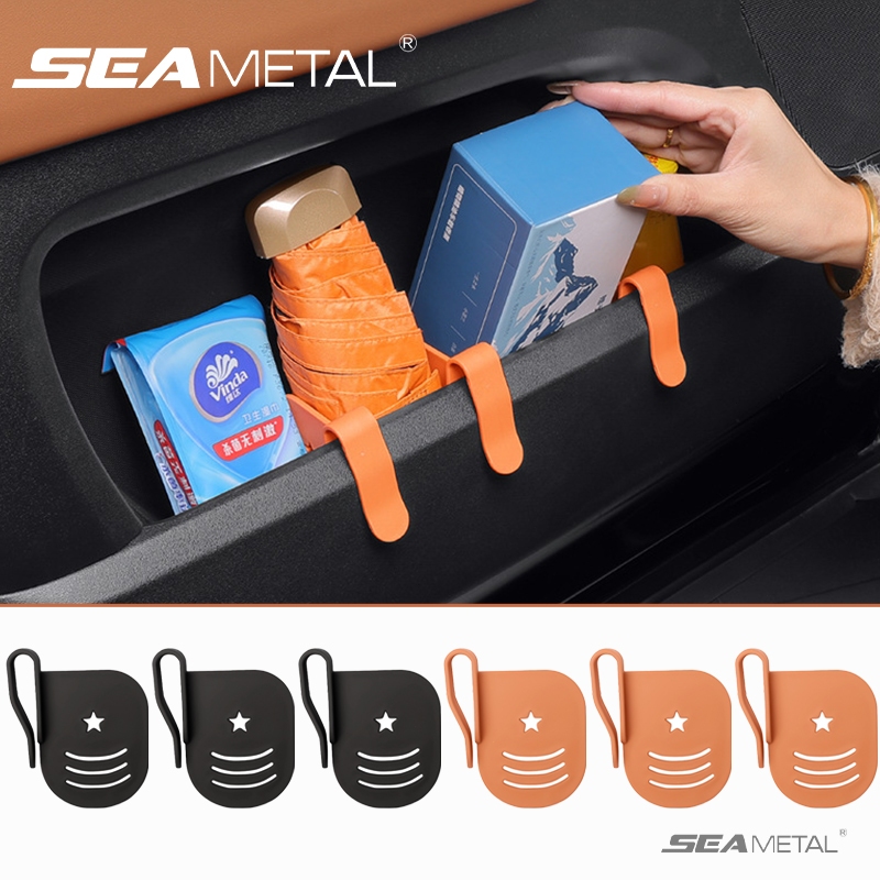SEAMETAL กล่องเก็บของในรถ แยกช่องเก็บของประตูรถ ปรับขนาดได้ อุปกรณ์ตกแต่งรถยนต์