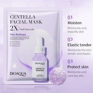 BIOAOUA ชุดมาส์กหน้า ซื้อ 10 แถม 1 (รวม 11 แผ่น) คอลลาเจน วิตามินซี เพื่อความขาวกระจ่างใส ต่อต้านริ้วรอย และเติมความชุ่มชื้น