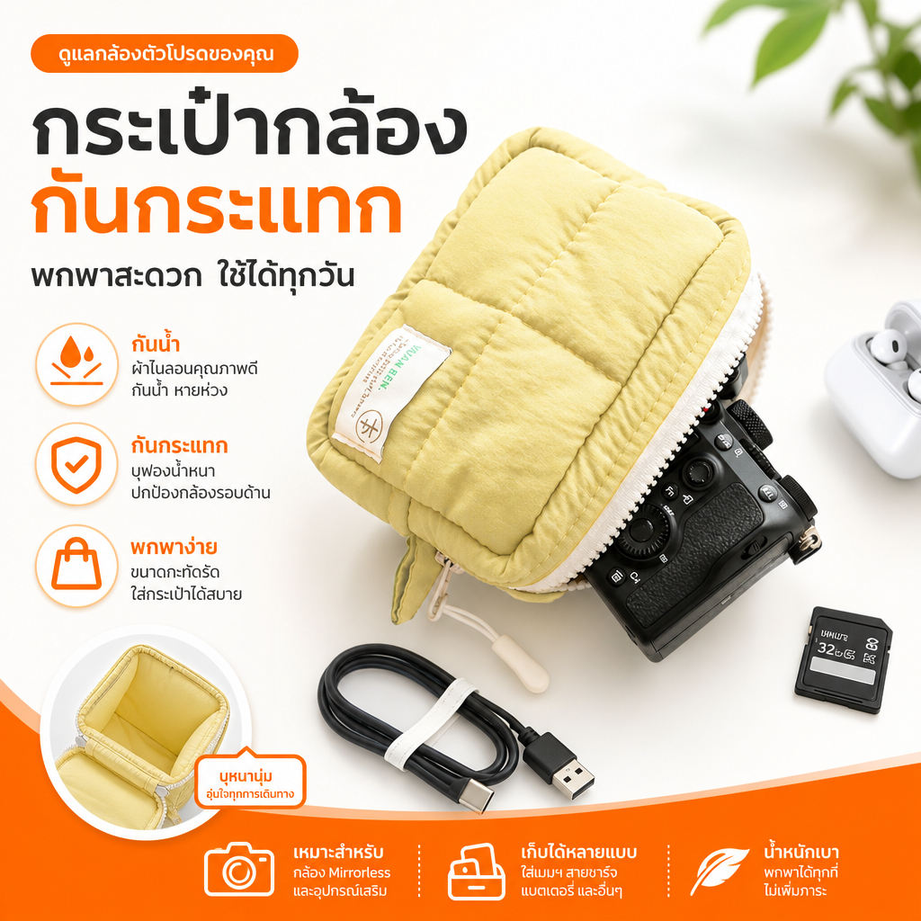 พร้อมสต็อกNylon เบาะกระเป๋ากล้องกันกระแทกกันน้ําป้องกันกรณีกระเป๋าสําหรับ CCD ขนาดกะทัดรัดกล้อง Mirrorless ท่องเที่ยวกลางแจ้งทุกวัน Vlog เก็บ