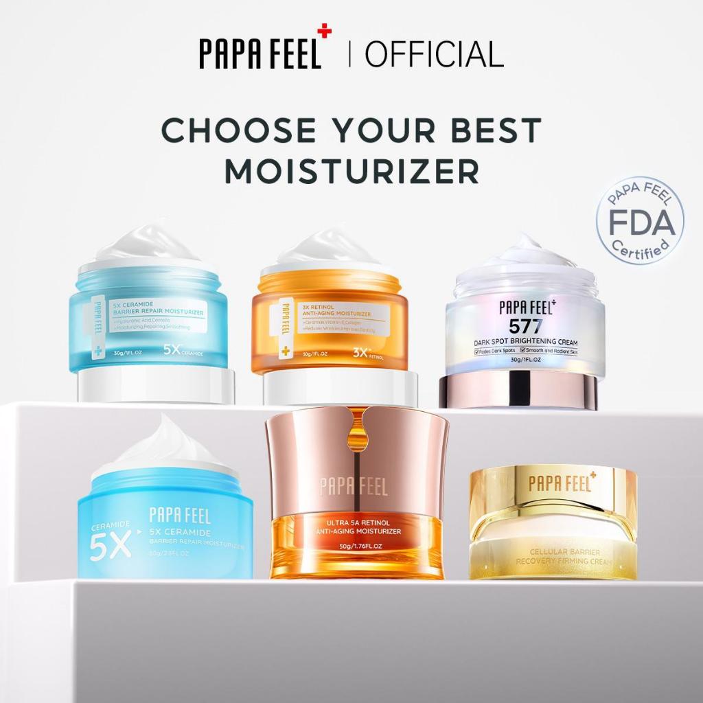 【SKINCARE CREAM】PAPA FEEL 5X Ceramide Cream 577 30g / 80g / ครีมจุดด่างดำ 577 30g / 3X RETINOL ครีมทาหน้า 30g /80g / 12X CBR Cream 50g / Ultra 5A Retinol Cream 50g | ผิวแดง แห้ง | ริ้วรอย