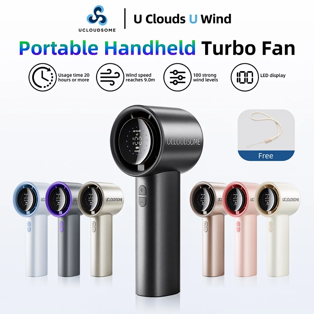 UCLOUDSOME พัดลมพกพาความเร็วสูง 5000mAh
