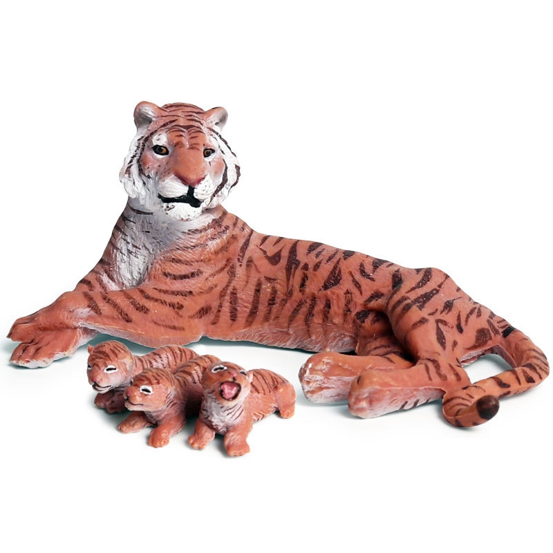 เด็กจําลอง Static Solid Wildlife รุ่น Red Tiger ลูกวัวชาย Tiger Tiger ชุดของเล่นน่ารัก Tiger