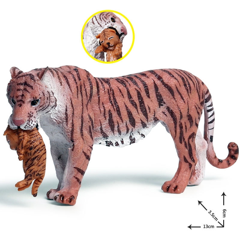 เด็กจําลอง Static Solid Wildlife รุ่น Red Tiger ลูกวัวชาย Tiger Tiger ชุดของเล่นน่ารัก Tiger