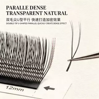 ใหม่ขนตาปลอมรูปตัว U ดอกไม้ขนาน Double Layer Dense Curl CD Natural Soft U Eyelash