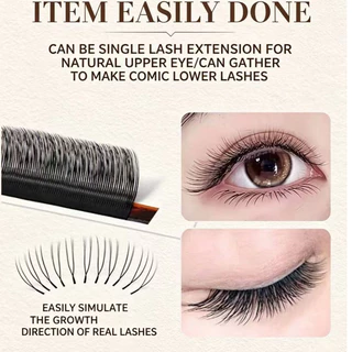 ใหม่ขนตาปลอมรูปตัว U ดอกไม้ขนาน Double Layer Dense Curl CD Natural Soft U Eyelash