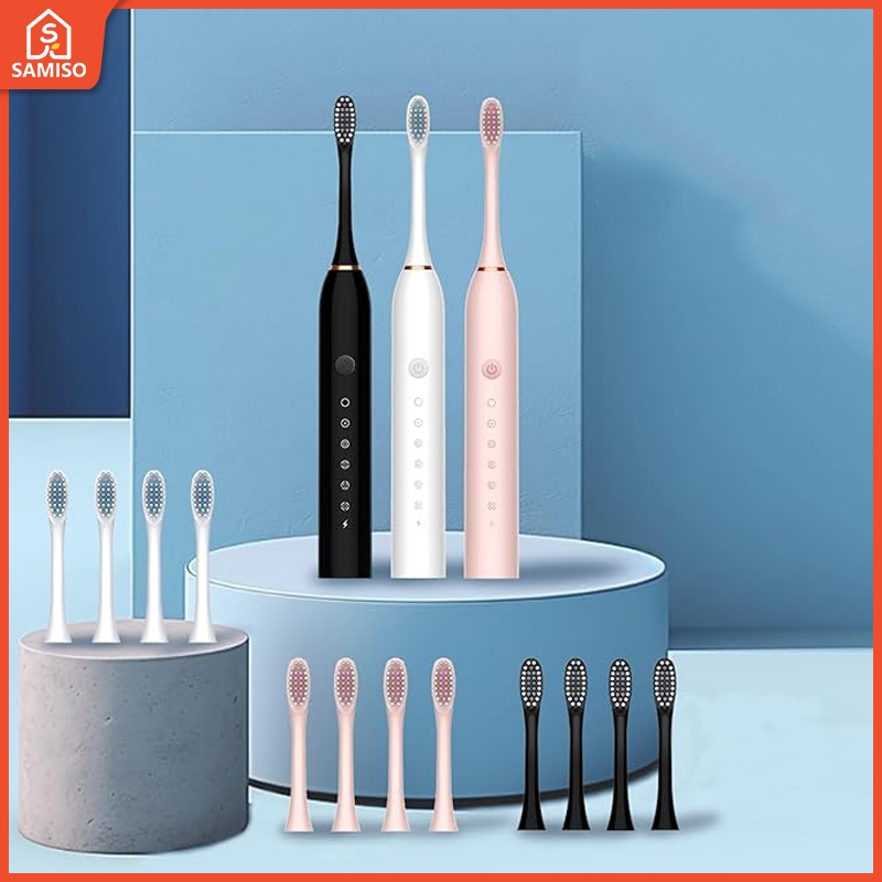 ผู้ใหญ่โซนิคแปรงสีฟันไฟฟ้าชาร์จสําหรับดูแลช่องปาก6โหมดทําความสะอาด4หัวแปรงเปลี่ยน ไอพีเอ็กซ์7กันน้ําลึกสะอาดพลังงานแปรงสีฟันไฟฟ้าสําหรับสุขอนามัยทันส