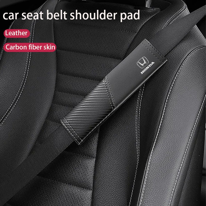 รถที่นั่งไหล่เข็มขัด pad หนัง PU เข็มขัดนิรภัยป้องกันสําหรับ Honda Civic Fk7 Fit Fk2 Mugen Fk8 tipo 