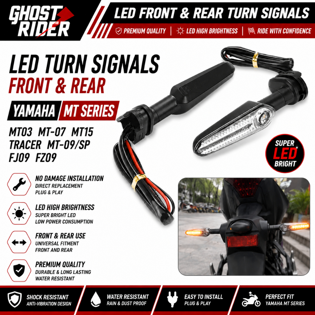 สําหรับ Yamaha MT03 MT-07 MT15 TRACER MT-09/SP FJ09 FZ09 LED ด้านหน้าและด้านหลังไฟเลี้ยวไฟแสดงสถานะรถจักรยานยนต์
