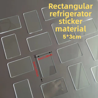 5 ชุด DIY 5 มม.หนาอะคริลิคตู้เย็นแม่เหล็กว่างเปล่า Self-Adhesive รูปร่างขนาด 5*3 ซม.