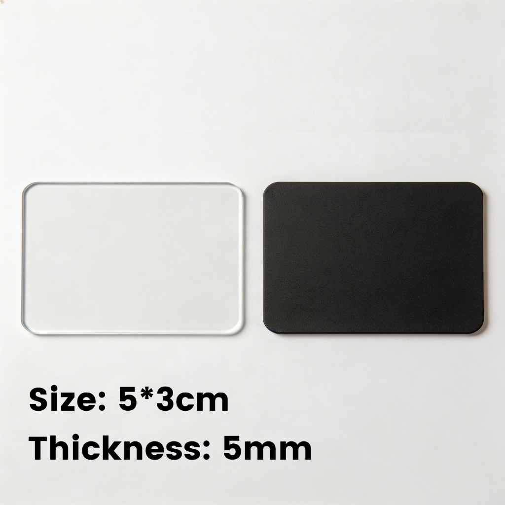 5 ชุด DIY 5 มม.หนาอะคริลิคตู้เย็นแม่เหล็กว่างเปล่า Self-Adhesive รูปร่างขนาด 5*3 ซม.