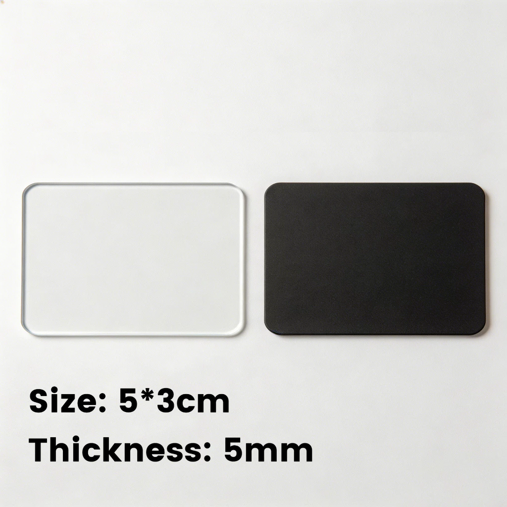 5 ชุด DIY 5 มม.หนาอะคริลิคตู้เย็นแม่เหล็กว่างเปล่า Self-Adhesive รูปร่างขนาด 5*3 ซม.