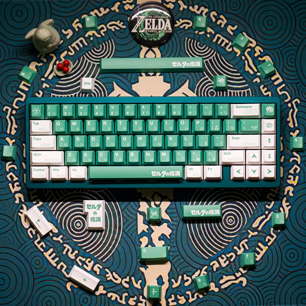 Legend of Zelda Keycaps PBT วัสดุโปรไฟล์เชอร์รี่ 1.7 มม. หนา Dye Sublimation คีย์บอร์ดเครื่องกล Keycaps
