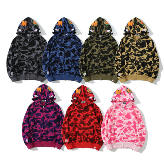BAPE เสื้อแจ็คเก็ตคลุมด้วยผ้าแบบลำลองสำหรับบุรุษและสตรีแบบใหม่ 0819