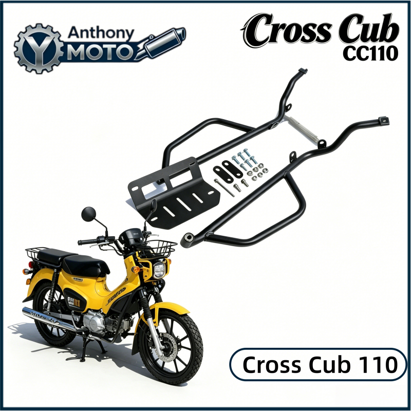 แคชบาร์Honda Cross Cub CC110 ติดตั้งไม่เจาะโครง ป้องกันเครื่องพัง-เฟรมหัก ทรงเท่ ปลอดภัยชัวร์