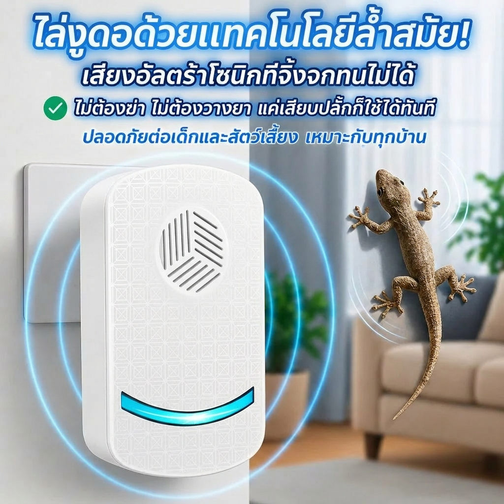 🦎ซื้อ 1 แถม 1🦎 -MM- ไล่จิ้งจก เครื่องไล่จิ้งจกอัลตราซาวนด์ ไล่จิ้งจกไฟฟ้า รุ่นใหม่ล่าสุด ไล่ตุ๊กแกได้ผลจริง เครื่องไล่อัลตราโซนิก