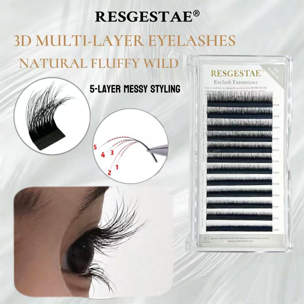 5d Multi layer Eyelash 3D สามมิติมังงะ Camellia Soft Beauty Eyelash Shop มืออาชีพขนตาปลอม