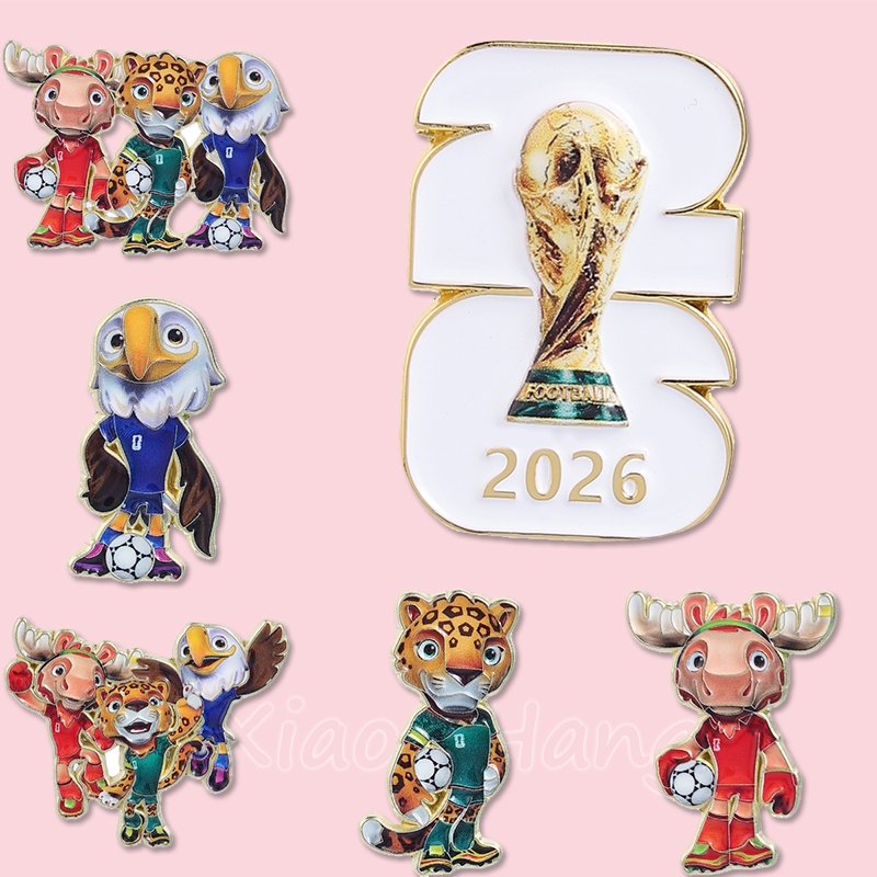 2026 FIFA World Cup Mascot เคลือบ Pins ฟุตบอล World ถ้วยสะสมเข็มกลัดป้ายของขวัญของที่ระลึกสําหรับกระเป๋าเป้สะพายหลังหมวกเสื้อผ้า