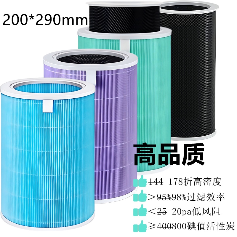 ไส้กรองเครื่องฟอกอากาศ HEPA กําจัดฟอร์มาลดีไฮด์ ควัน ฆ่าเชื้อ และไวรัส DIY สําหรับ xiaomi Mi air purifier