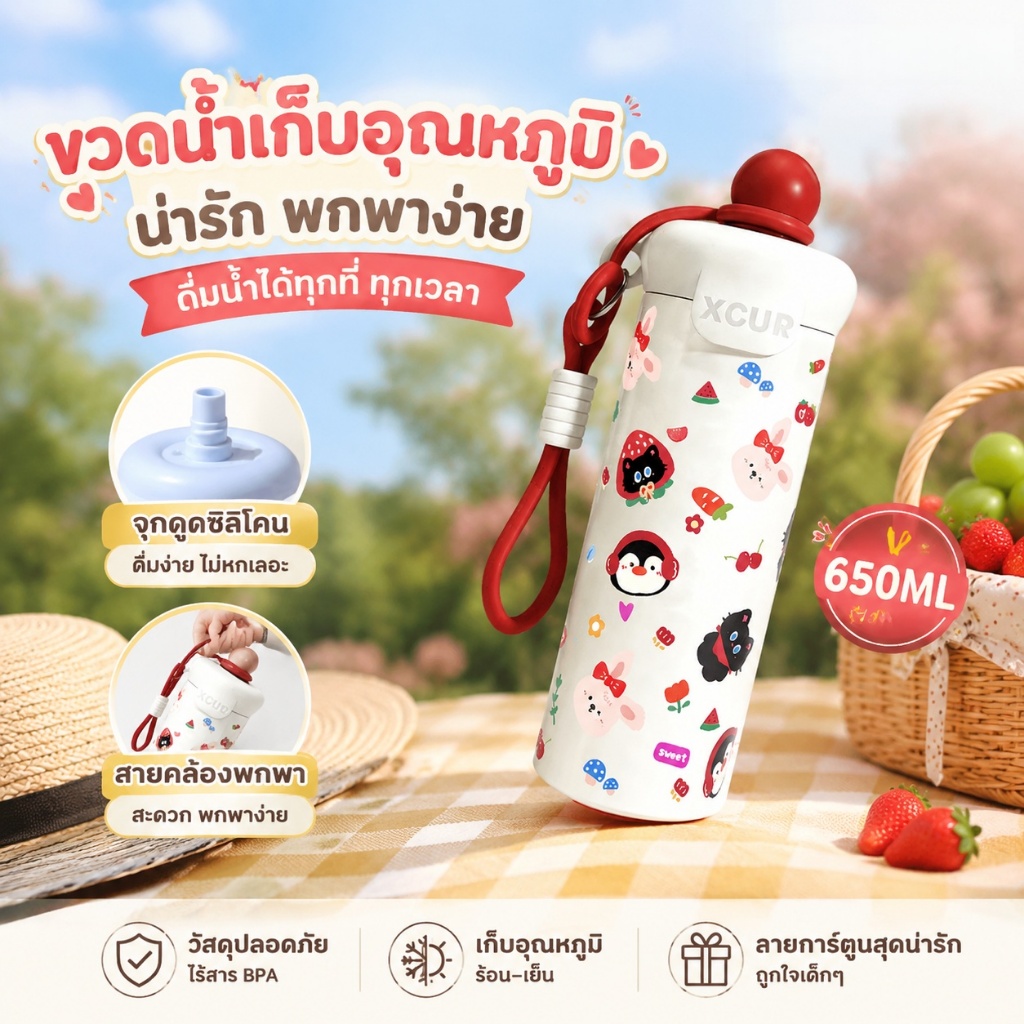 แก้วเก็บความร้อนสแตนเลส 316 ขนาด 600 มล. ความจุสูง ป้องกันการรั่วซึม ดีไซน์ทันสมัย พกพาสะดวก
