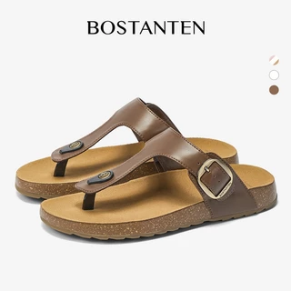 BOSTANTEN รองเท้าแตะแบบคีบ พื้นคอร์ก นุ่มสบาย กันลื่น ใส่ได้ทุกวัน Gizth Shoes Women